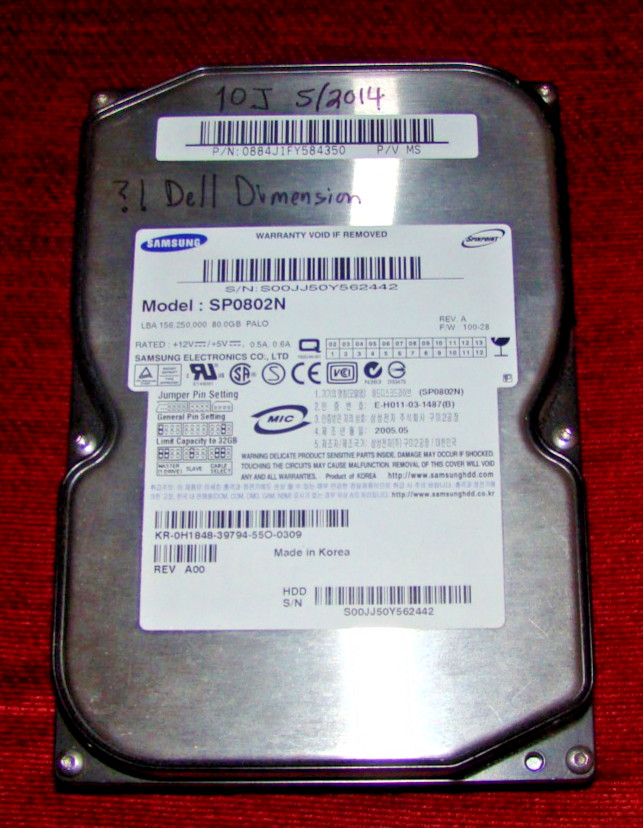 Samsung Spinpoint P80 SP0802N 80GB Internal 7200RPM 3.5" (SP0802N) HDD tested GD
