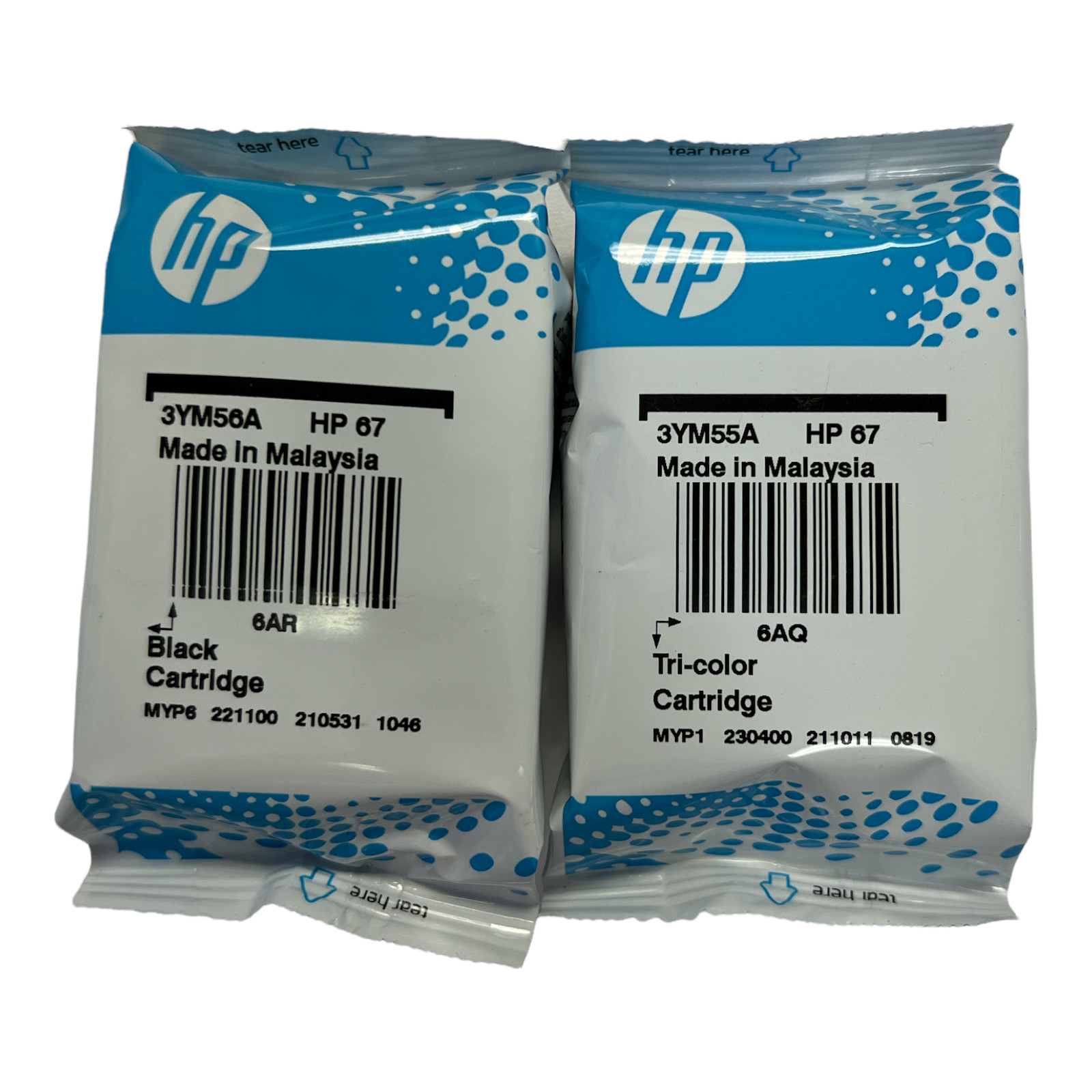 Original HP 67 Black/Tri-color Ink Cartridges DeskJet 1255 4100 EXP 2026-2027