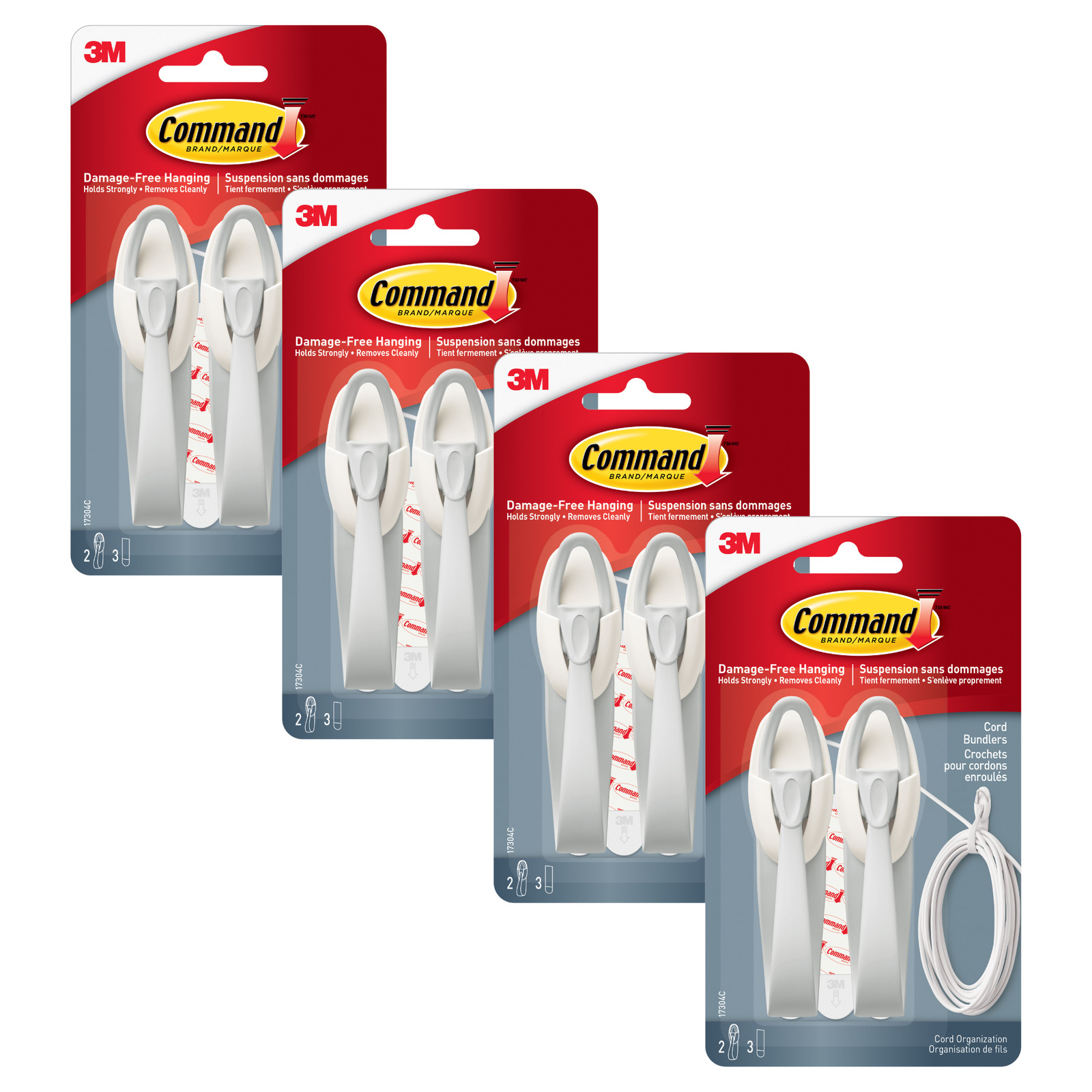 Command Medium Cord Bundlers [Removable]: (White) [8 Cord Bundlers]
