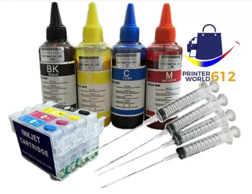 Refillable ink cartridges +400ml Ink Sublimacion compatible with Epson WF-3640