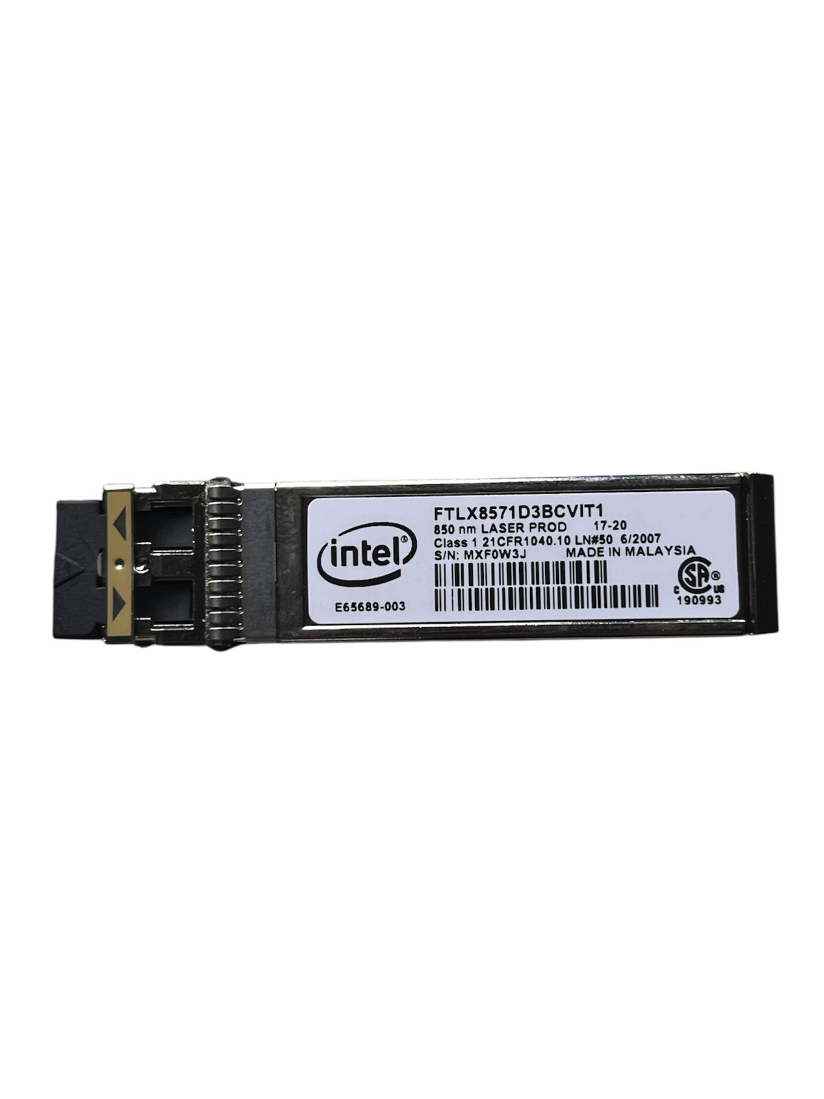 Genuine Intel GBIC Module 10GBASE-SR 10GbE SFP+ - 0Y3KJN FTLX8571D3BCVIT1 New