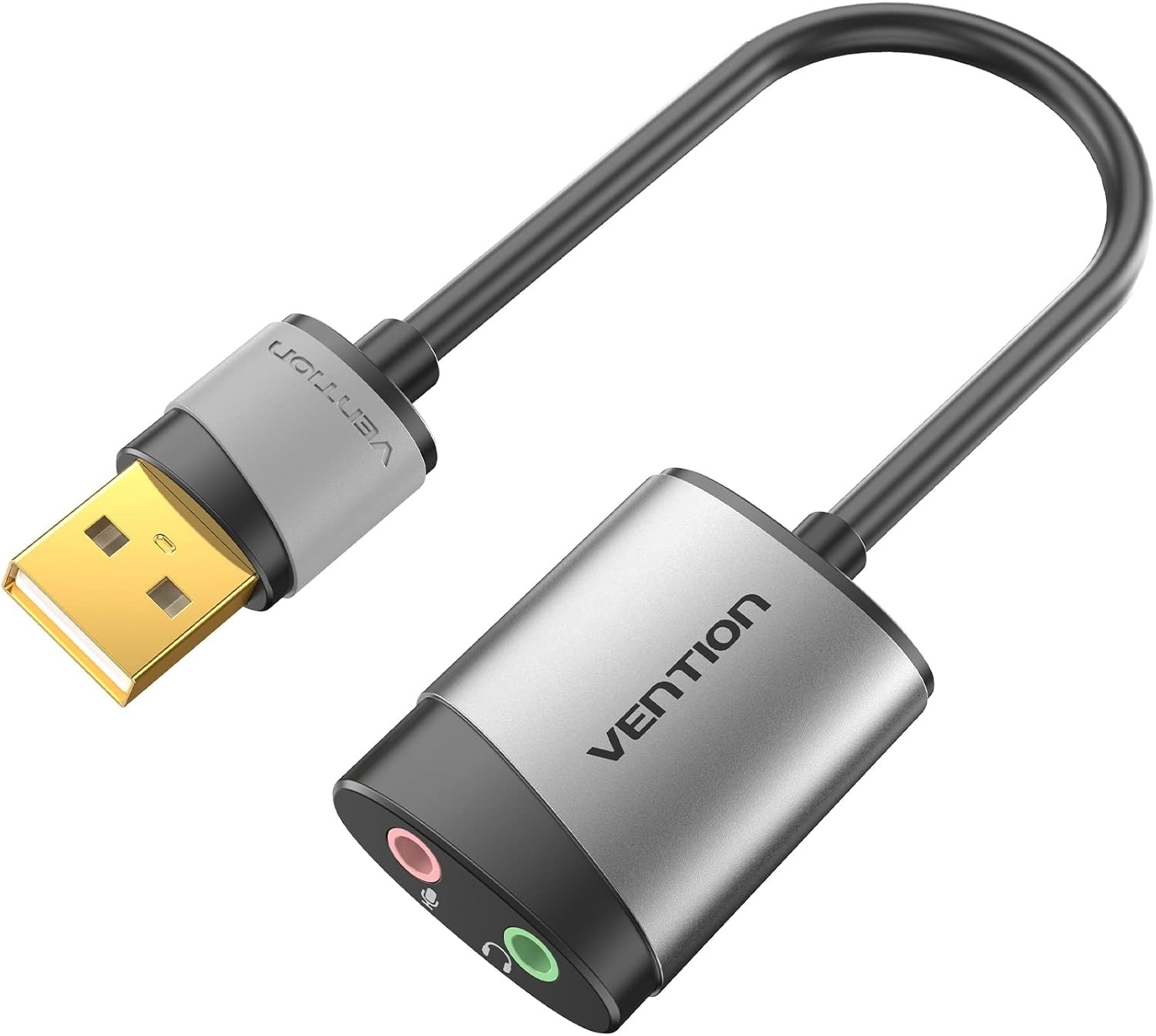 USB Audio Adapter - VENTION USB External Stereo Sound Card to 3.5mm Headphone an