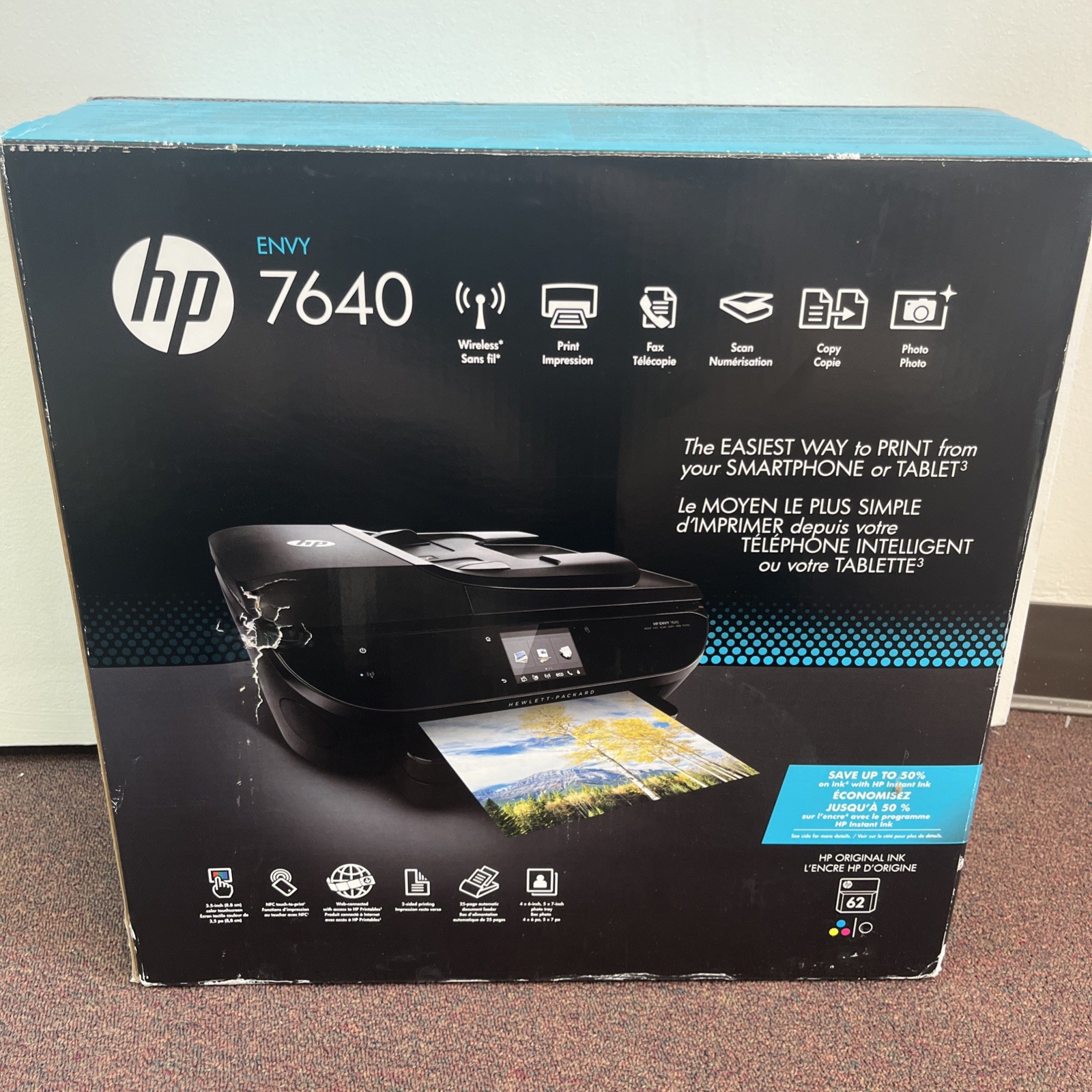 Brand New HP Envy 7640 All-in-One Printer Copier Scanner Wireless Fax Open Box