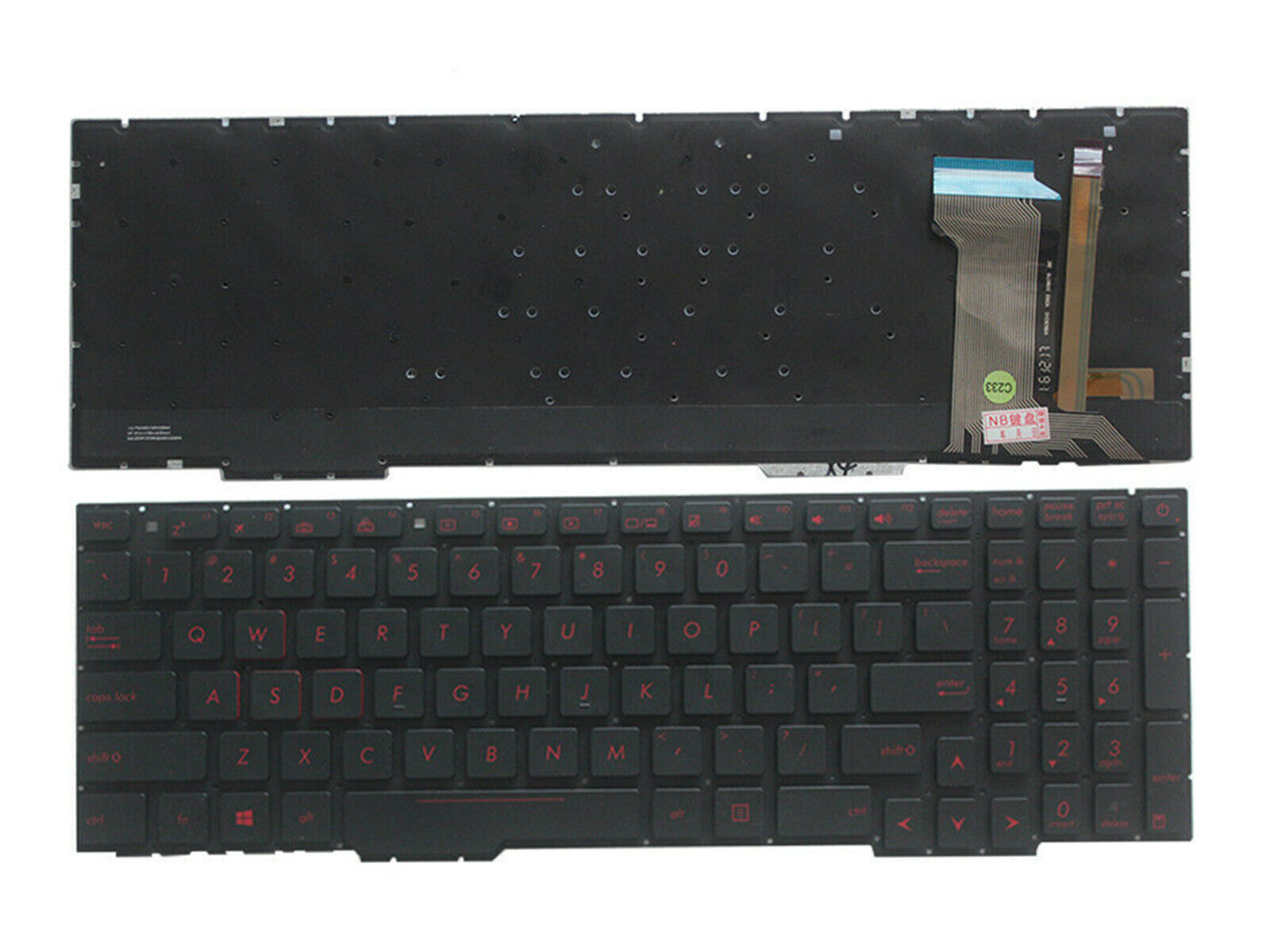 New Asus ROG GL753 Keyboard Backlit ZX53V ZX73 FX53V FX553VD GL553VW 0KNB0-6676U