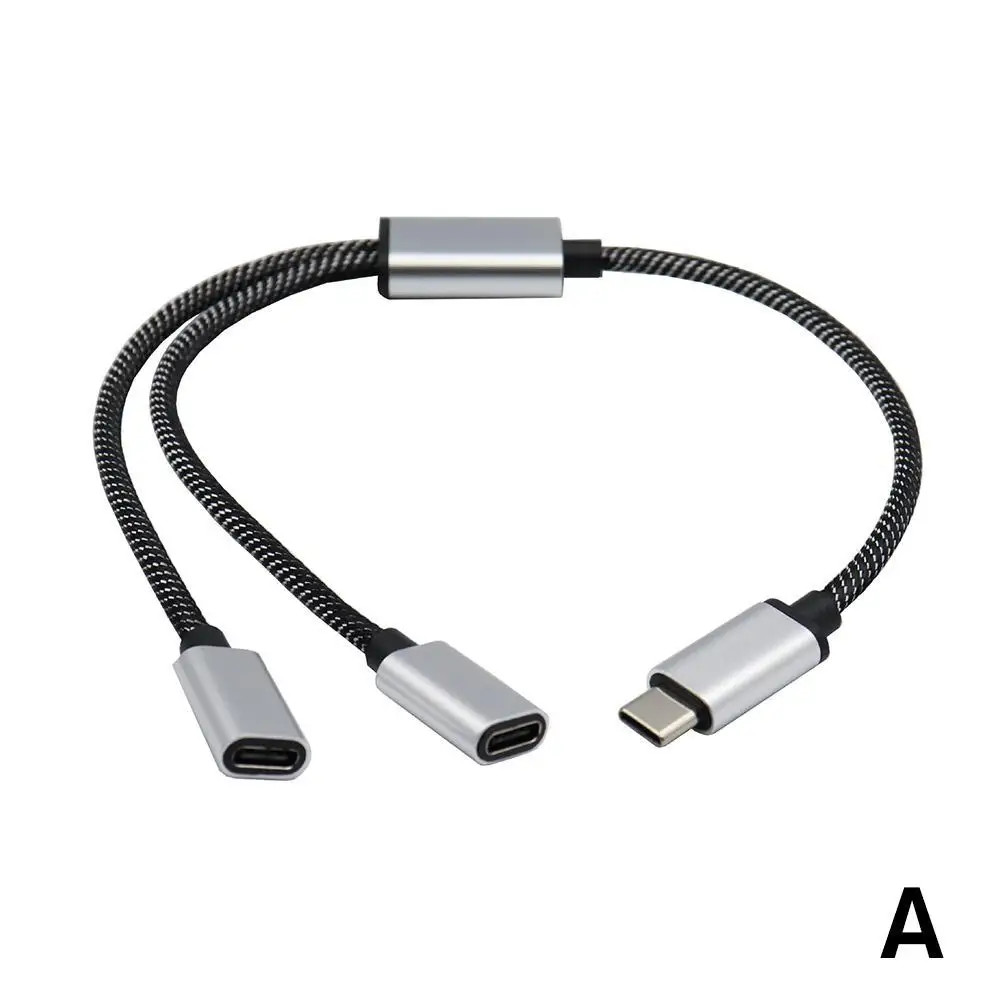 2/3 In 1 USB C Male To Double USB C Female Splitter Type C Hub For Type C Gaming