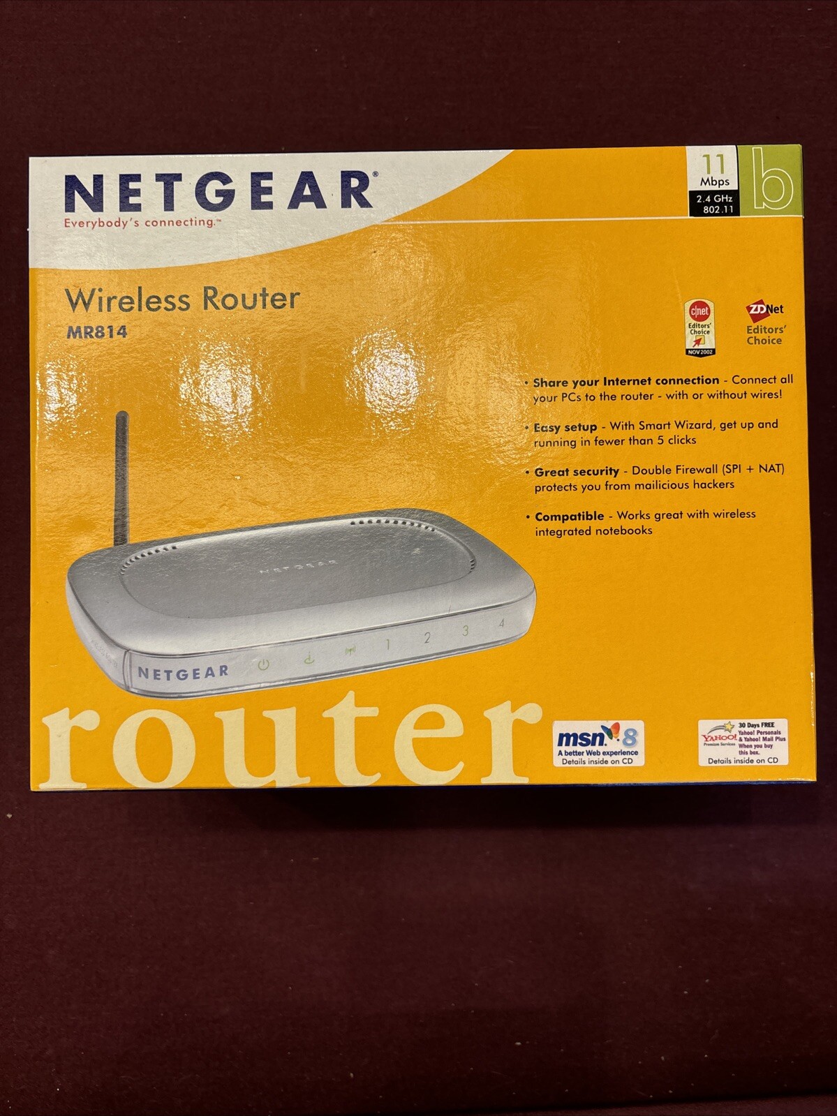 NETGEAR MR814 v2 Cable DSL Wireless Router 4 Ports 10/100 Mbps 2.4 GHz NISP