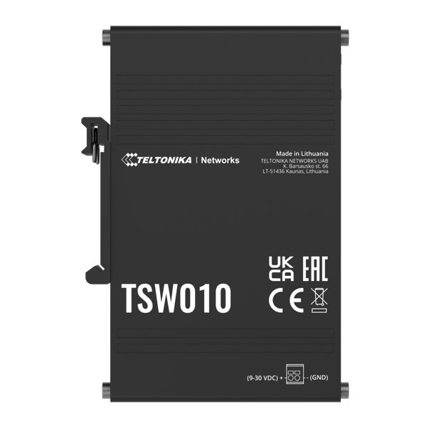 Teltonika TSW010 DIN Rail Ethernet Switch 5x Ethernet Ports with speeds of up