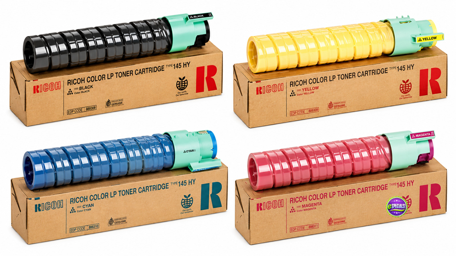 Genuine Ricoh Toner Set 888308, 888309, 888310, 888311, We Ship fast