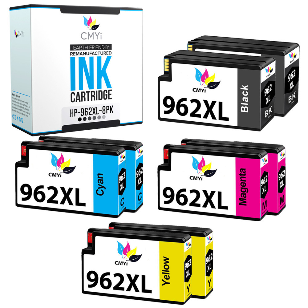 8-Pack Compatible HP 962XL Printer Cartridges for OfficeJet Pro 9015e 9018 9012e