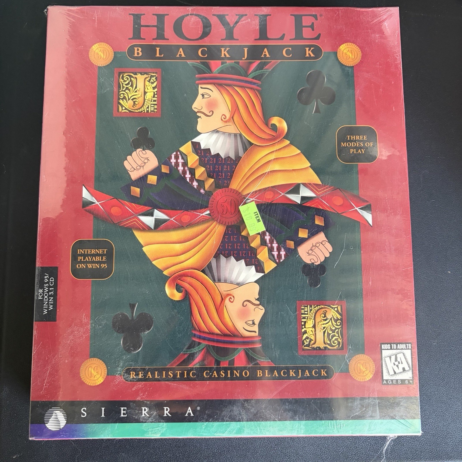 Sierra Hoyle Blackjack PC Big Box CD-ROM Windows 95/3.1 New Sealed 1996
