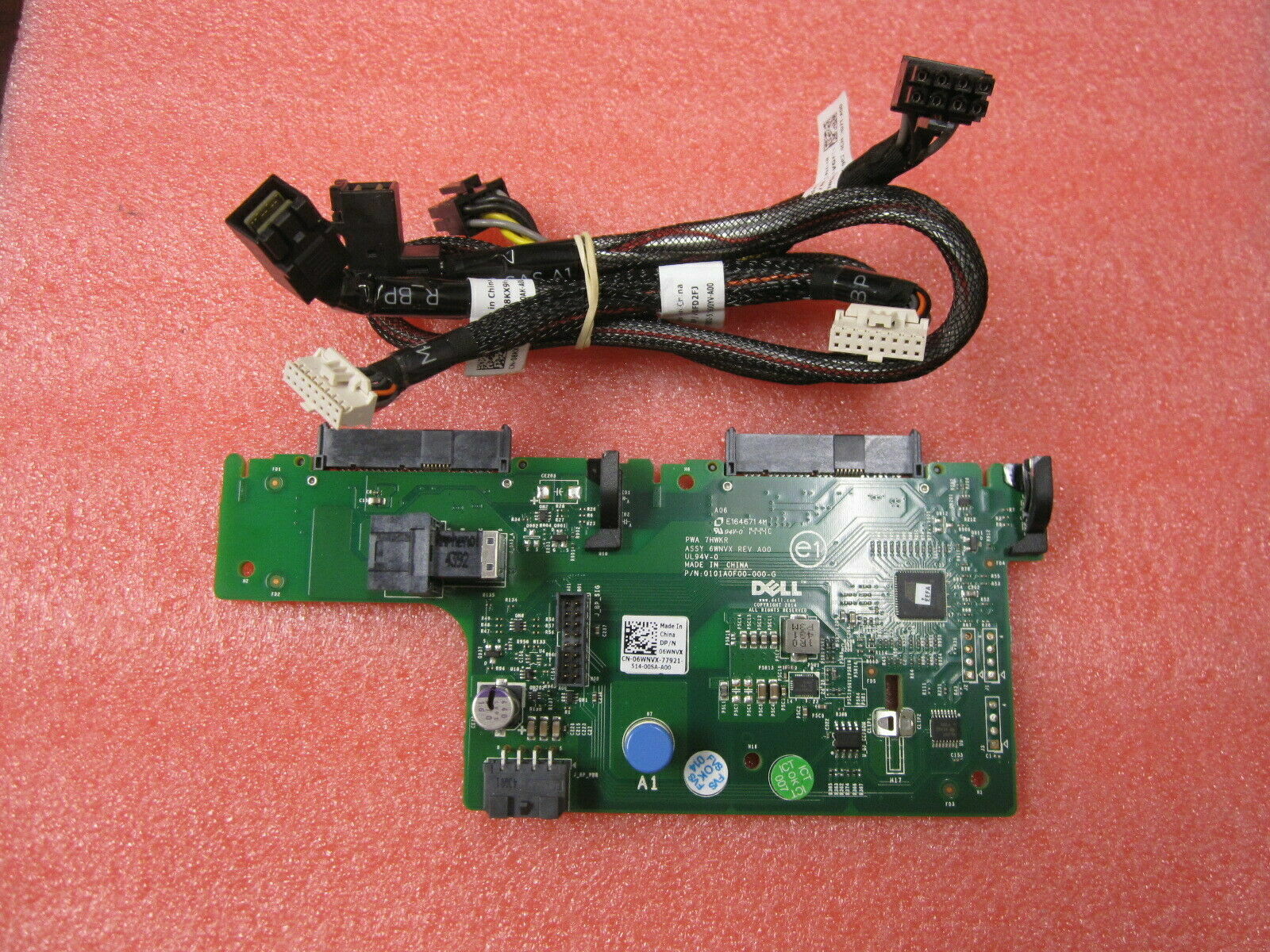 Dell R730xd 2x 2.5" SFF Rear Flex Bay  HDD Backplane 6WNVX NHDXG  w/ Cable 8KX9H