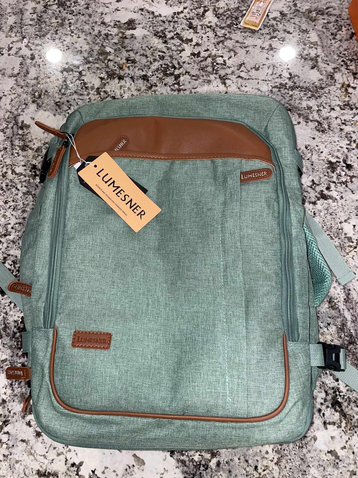 Lumesner Carry on Backpack, Extra Large Green (Backpack With 3 Packing Cubes)