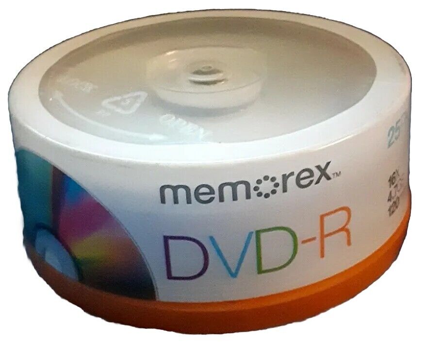 Memorex 25 Pack DVD-R 120 Min 4.7GB 16x max write speed Recordable Blank Discs