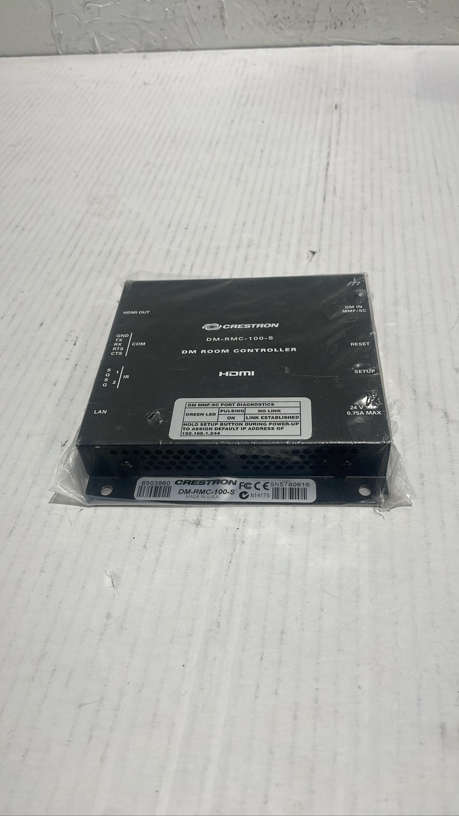 Crestron DM-RMC-100-S DigitalMedia Fiber Receiver Room Controller HDMI LAN