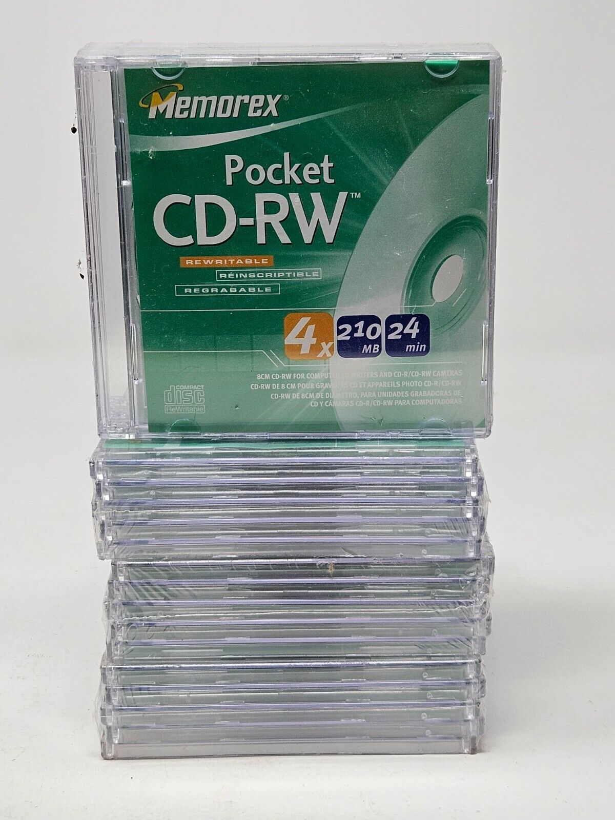 Memorex Pocket CD-RW 8cm Rewritable 210 MB 24 Minute 4x  5-Pack lot of 4