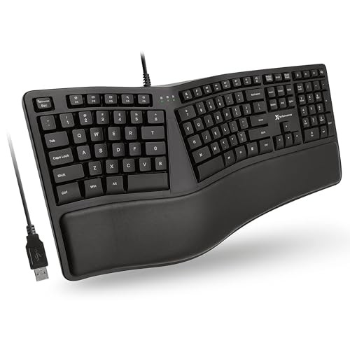 BLACK - X9 PERFORMANCE WIRED ERGONOMIC KEYBOARD CUSHIONED WRIST REST
