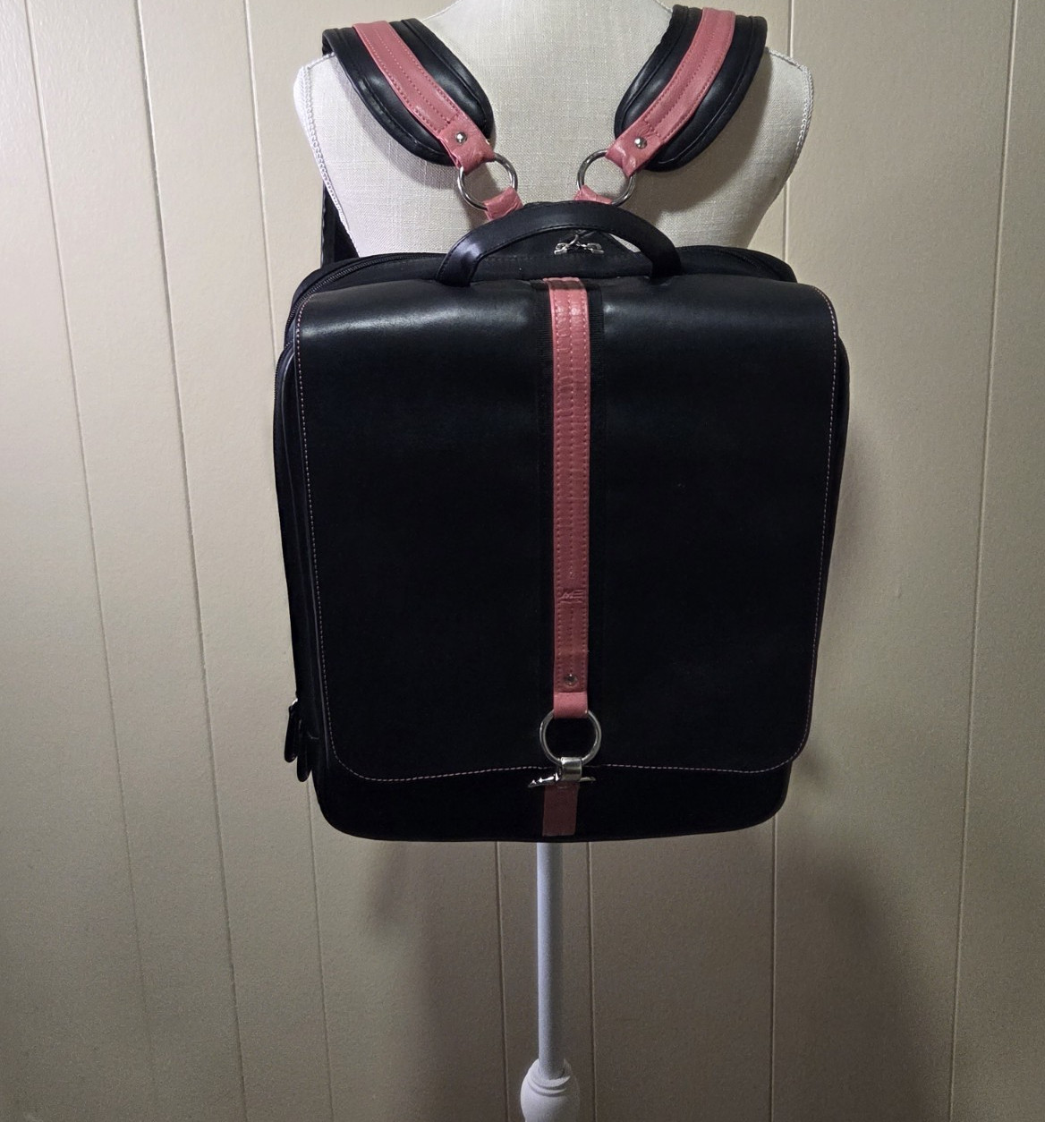 Mobile Edge Pink Ribbon Laptop Backpack Briefcase Black Women's Computer Bag