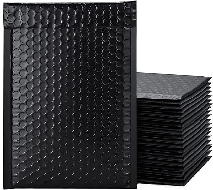 SuperPackage® 200 #5  10.5 X 15 Poly Bubble Mailers Padded Envelopes-Black