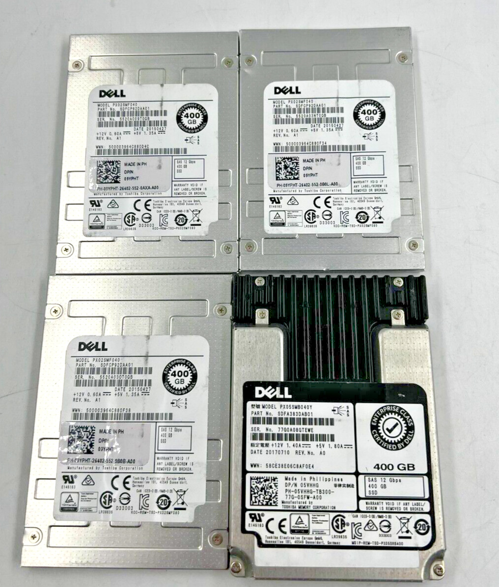 DELL MIX LOT OF 4 HDD 400GB SAS 12Gb/s 2.5\
