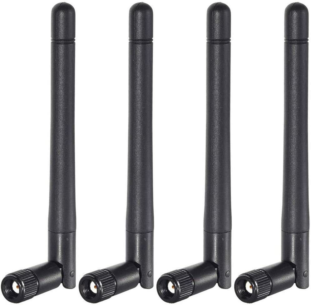 Bingfu Dual Band WiFi 2.4GHz 5GHz 5.8GHz 3dBi MIMO RP-SMA Male Antenna 4-Pack
