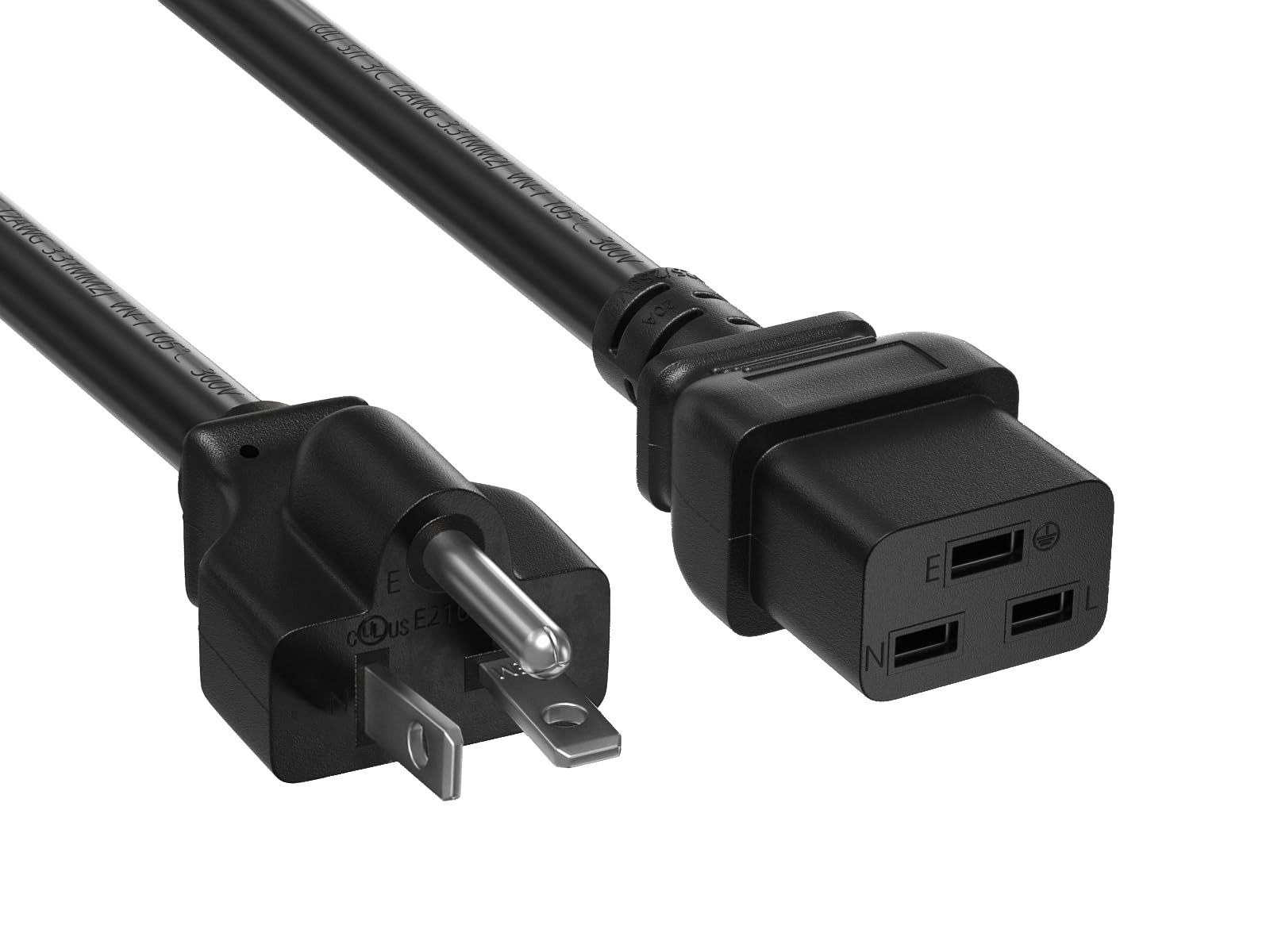 Cable Leader 6ft 12 AWG NEMA 6-20P to C19 Heavy Duty Power Cord, 20A/250V, Po...