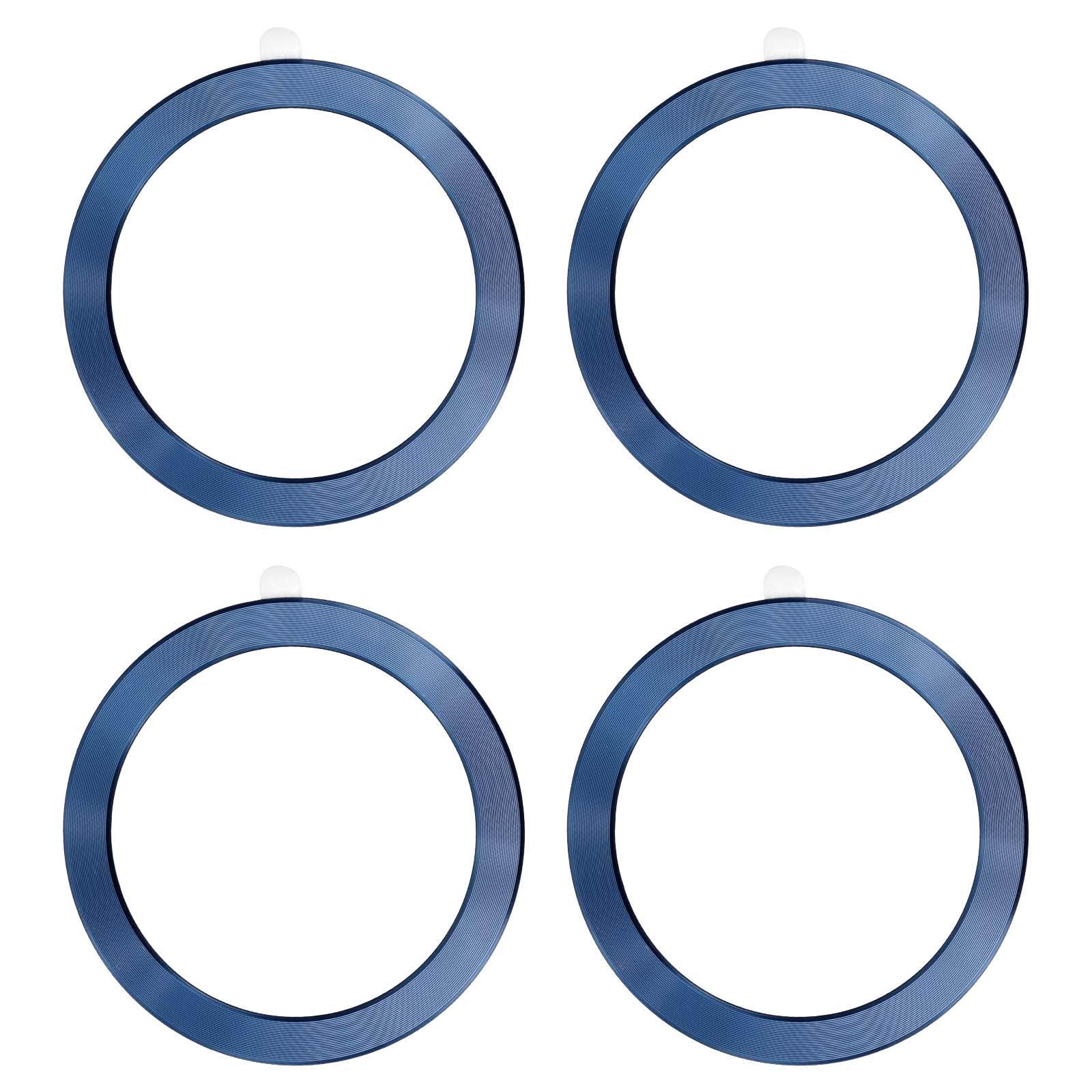 Universal CD Stripe Magnetic Adapter Ring, 4 Pcs Sticker Ring, Blue