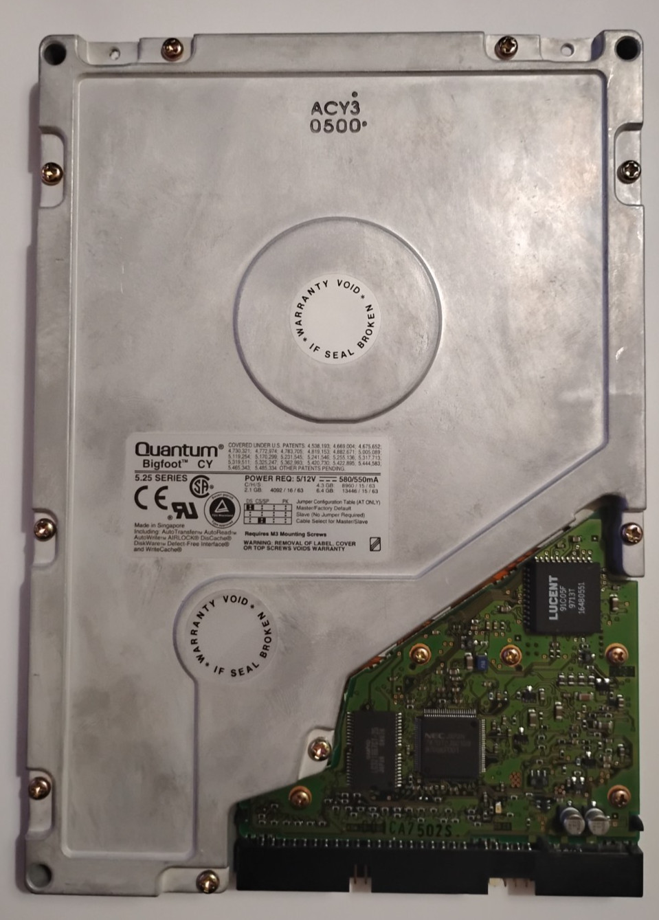 Quantum Bigfoot CY/5.25 Series/ACY30500/862712317953 F/2160AT/IDE/2.1GB/CY21A011