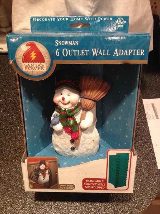 Snowman Santa's Power Hand Painted Christmas Holiday 6 Outlet Wall Adapter New
