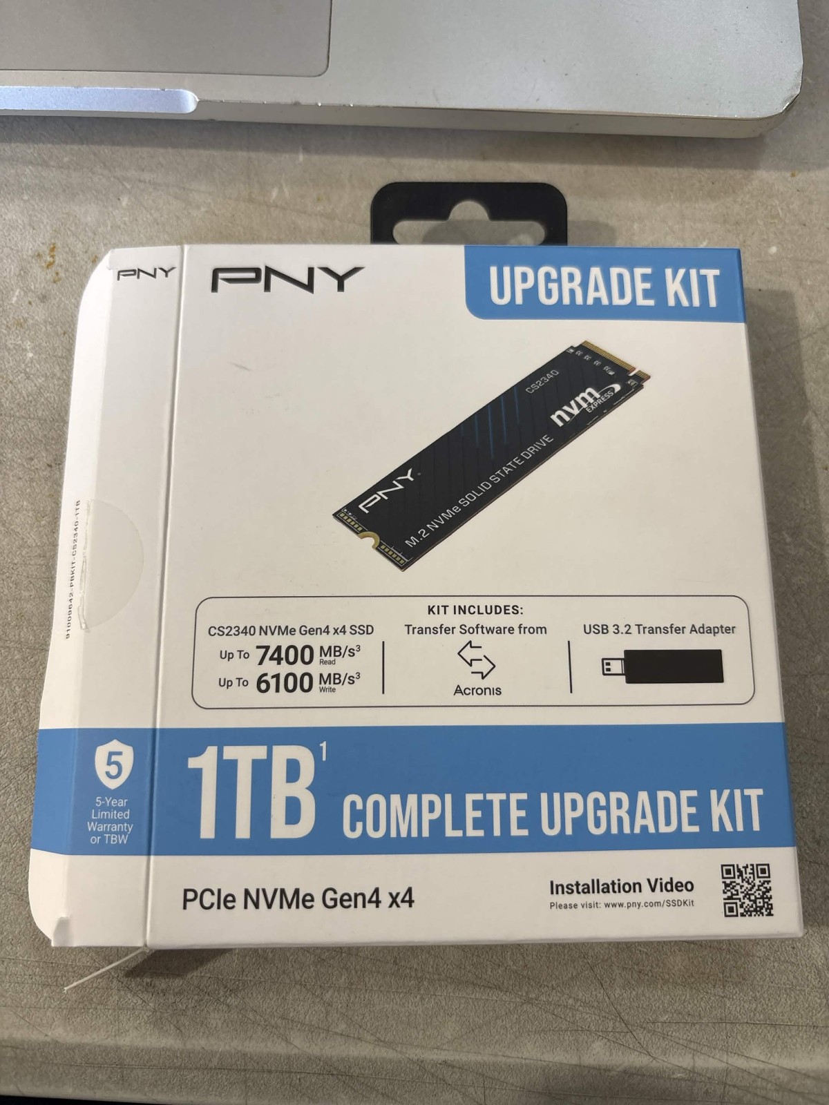 PNY CS2340 1TB M.2 2280 NVMe PCIe Gen4x4 SSD 7400/6100MB/s Kit  ~ NEW/OPEN BOX