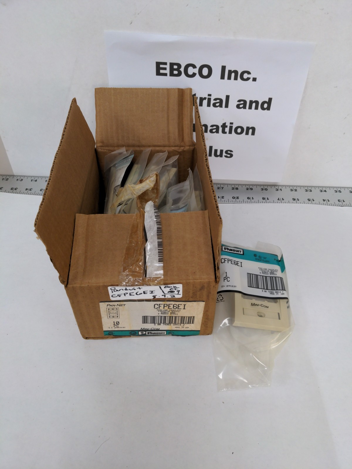 PANDUIT CFPE6EI MINI-COM FACEPLATE SINGLE GANG 6 MODULE SPACES, BOX OF 9, NIB