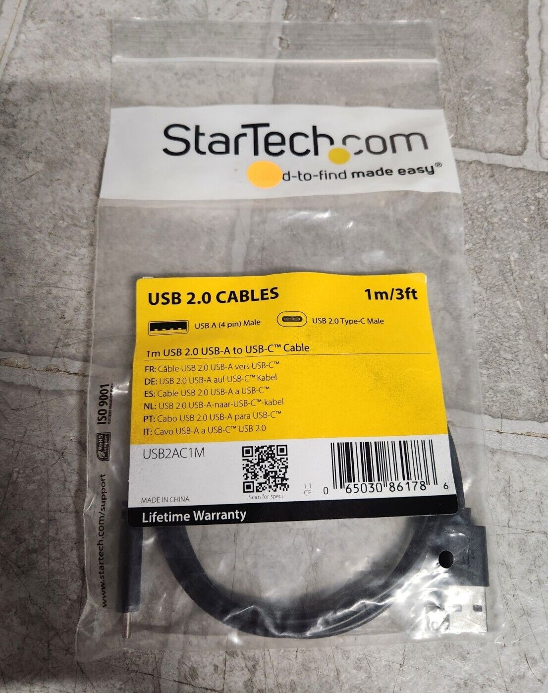 NEW StarTech USB 2.0 Cables 1m/3ft