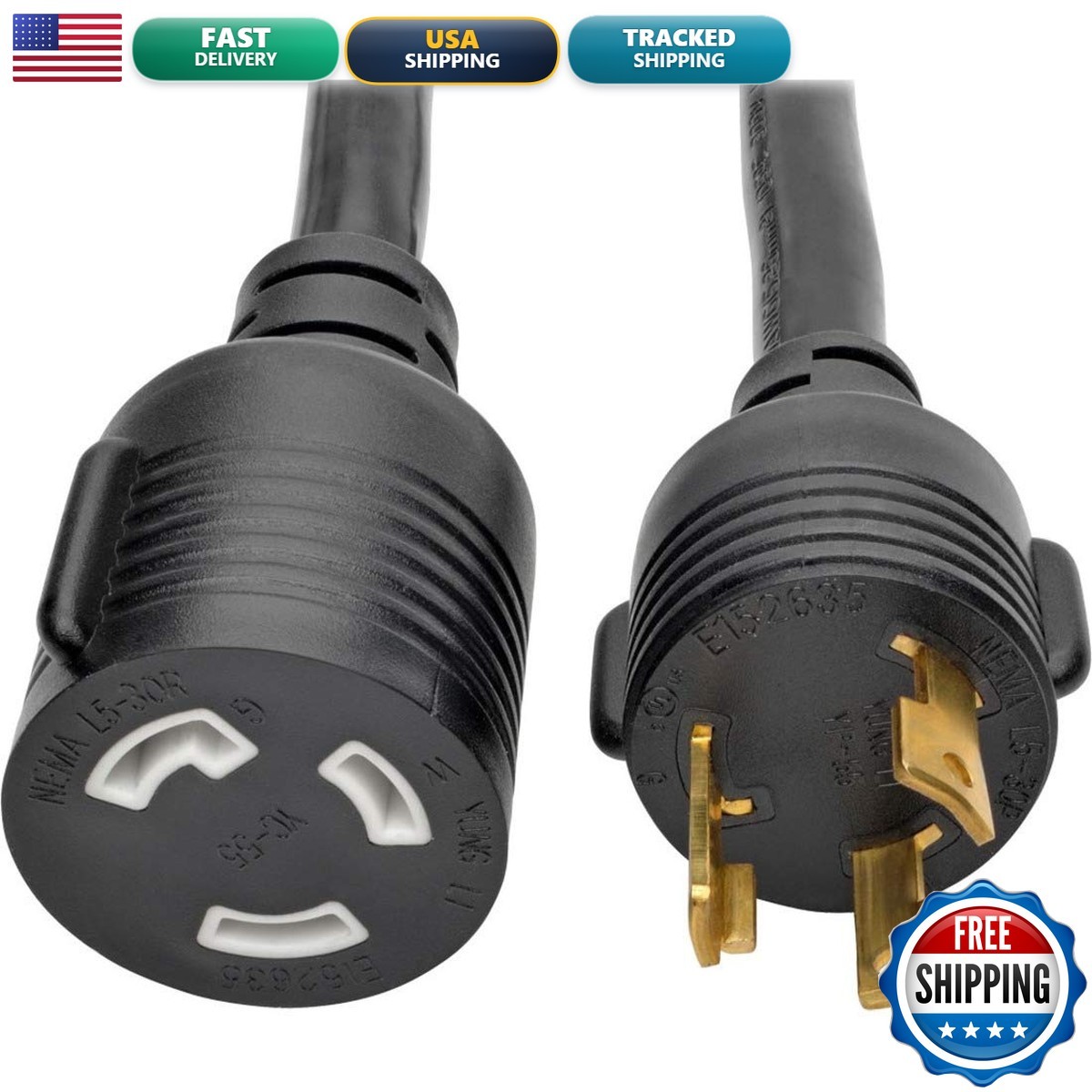 Tripp Lite P046-006-LL-30A Heavy Duty L5-30P to L5-30R Power Extension Cord 30A