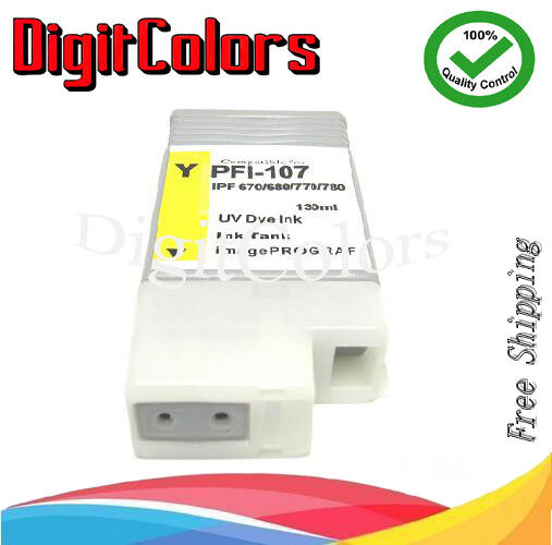 Yellow PFI-107Y ink cartridge for use PFI107 Canon IPF 670 680 685 