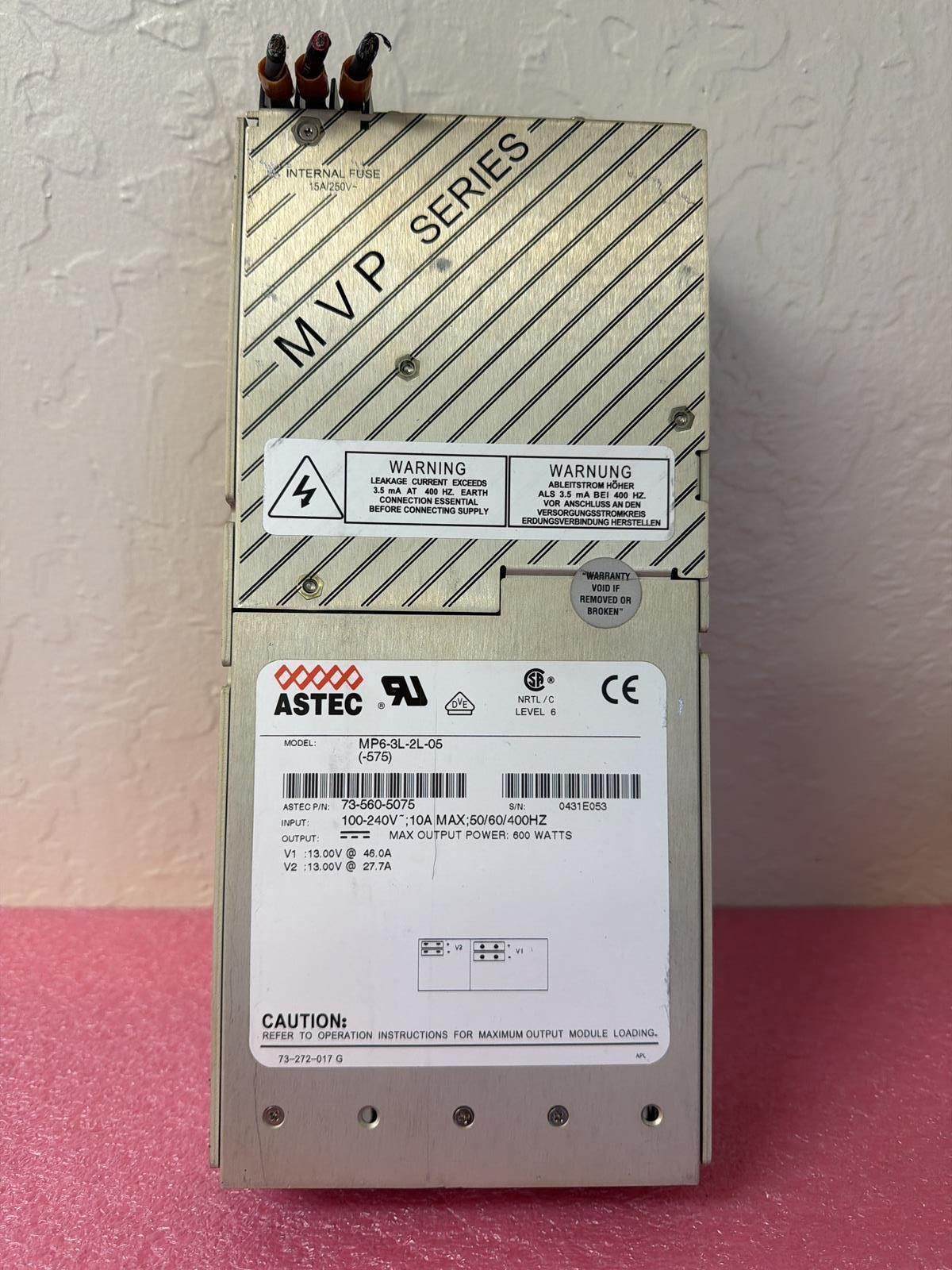 ASTEC 73-560-5075 600W MVP SERIES POWER SUPPLY MP6-3L-2L-05 (-575)
