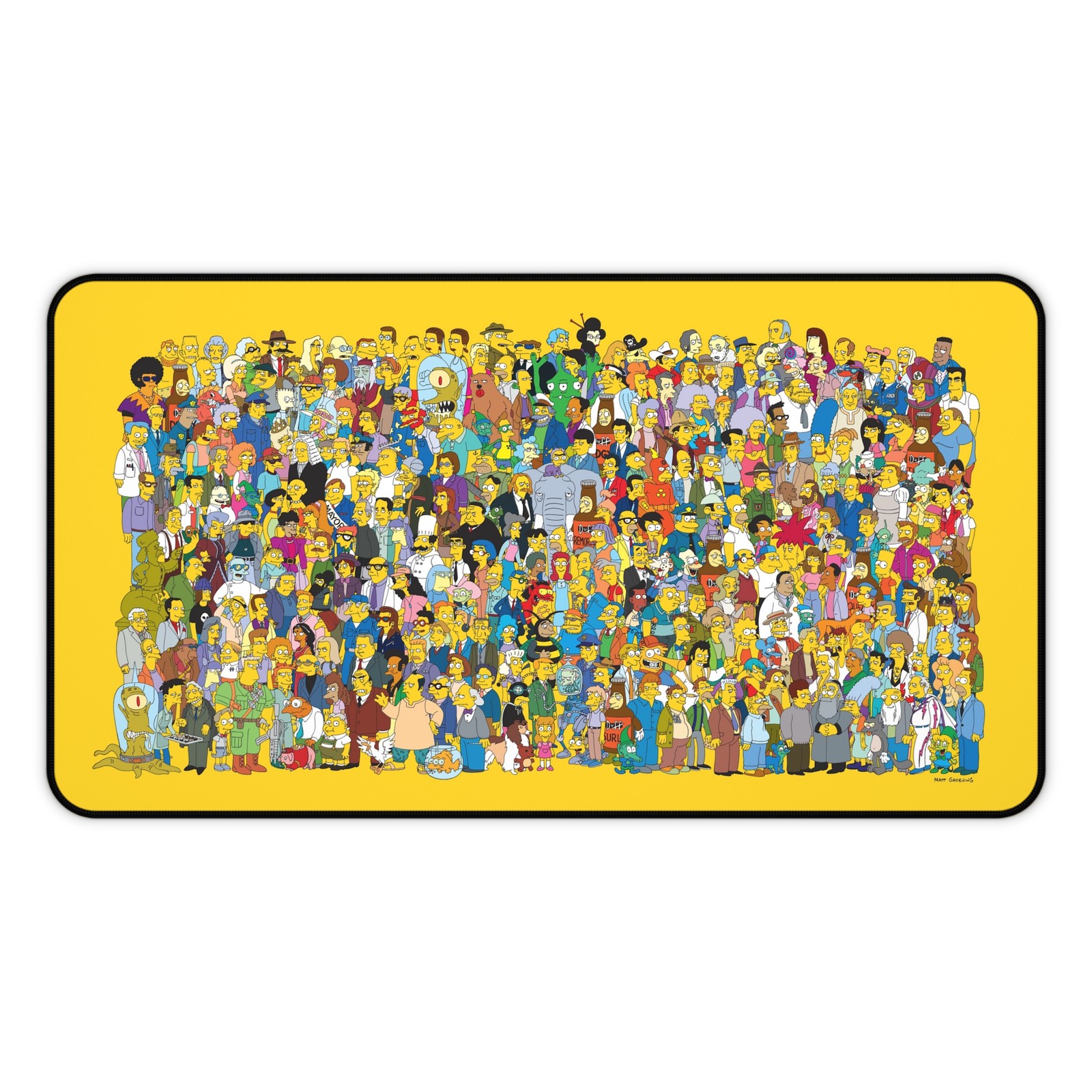 The Simpsons All Characters Desk Mat Mouse Pad - Premium Stitched Edges