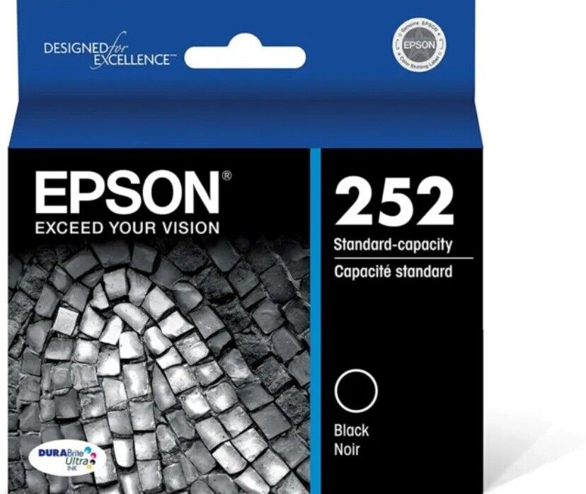 EPSON T252 DURABrite Ink Standard Capacity Black Cartridge Expires 04/26