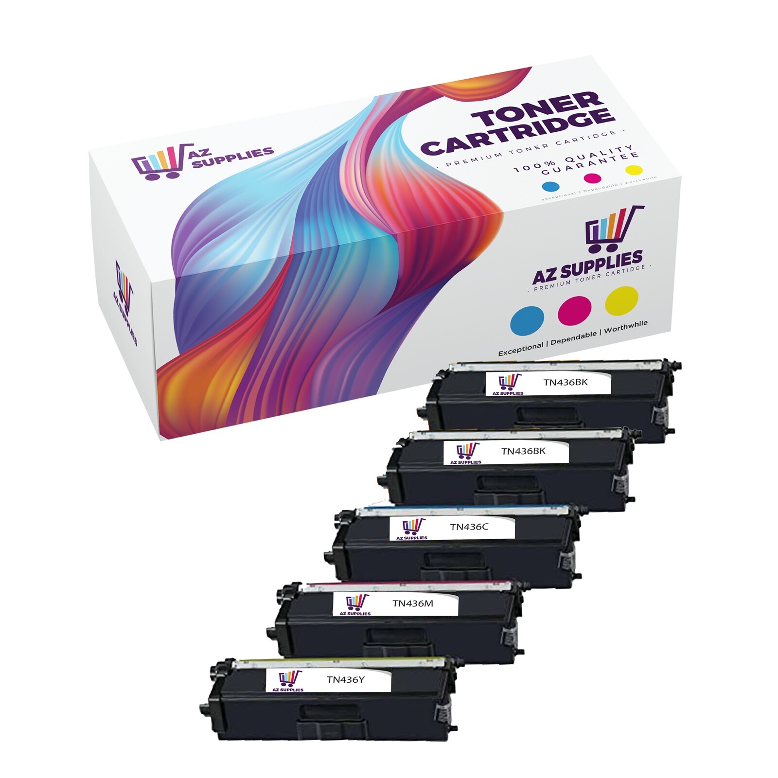 5PK/CMYK+K SET Super Hield TN436 Toner Compat Brother HL-L8360CDWT MFC-L9570CDW