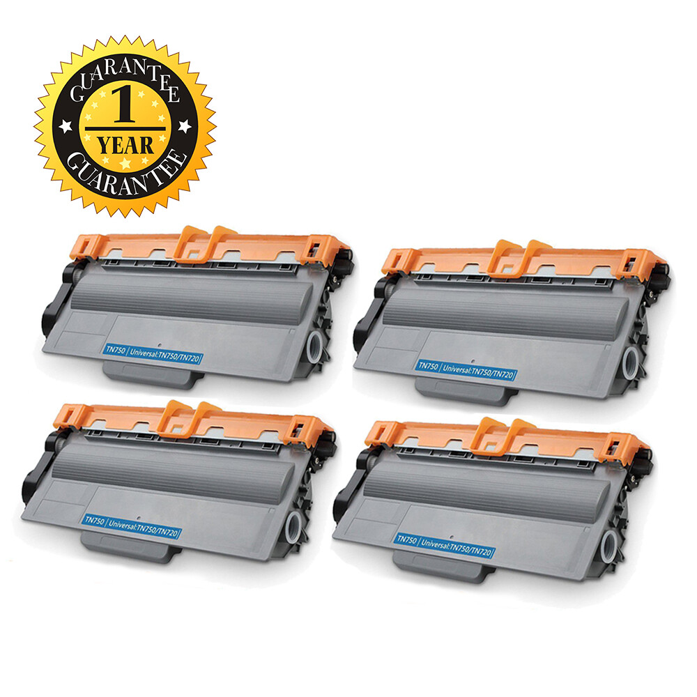 4PK Brother Compatible TN720 TN750 High Yield Black Toner Cartridge NEW