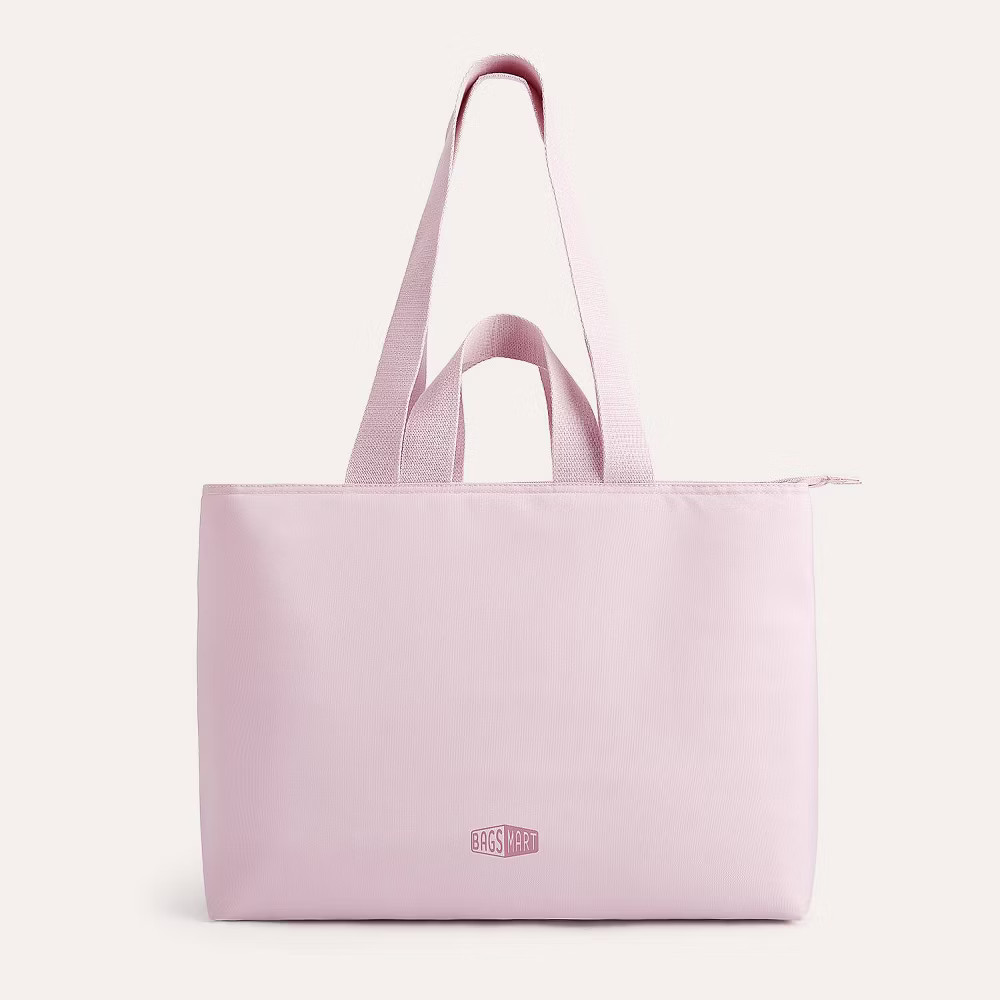 Bagsmart Lightweight Messenger & Laptop Bag 25L Work Tote Set- Pink