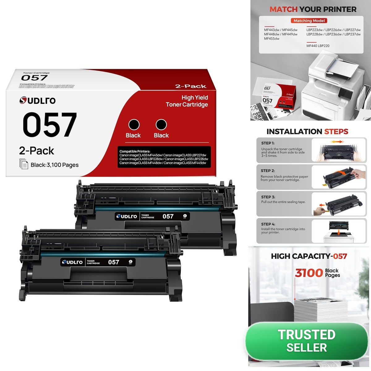 SUDLTO 057 Toner Cartridge Replacement for Canon 057