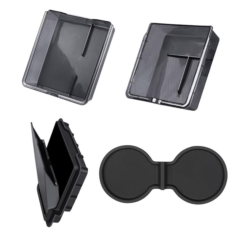 Center Console Organizer Tray with Magnetic Hidden Storage, Armrest Storage B...