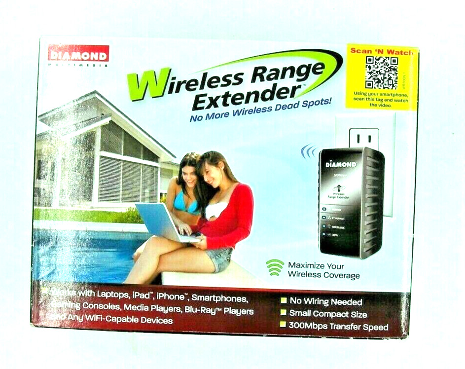 Diamond Multimedia 300Mbps 802.11n Wireless Range Extender WR300N
