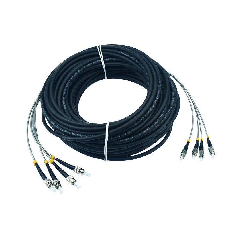 100M Field Outdoor FC-ST 9/125 Fiber Cable Single Mode 4 Strand Fiber Patch Cord