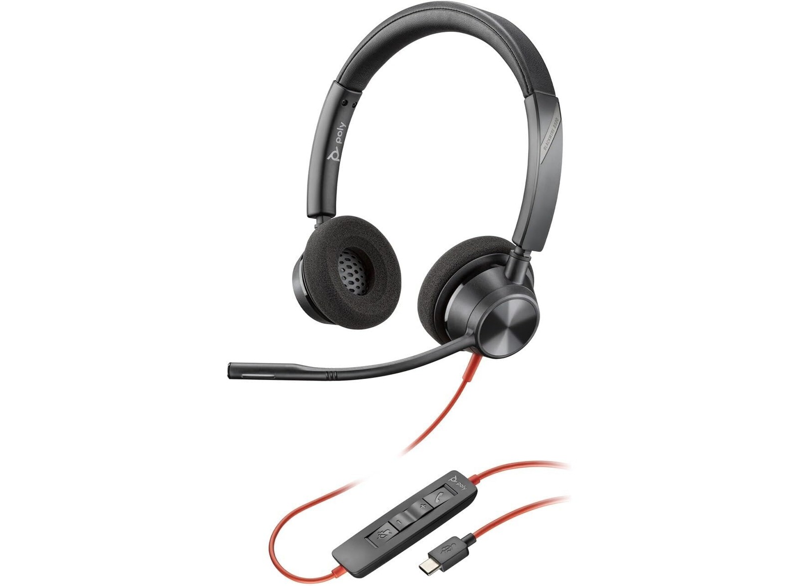 Plantronics - Blackwire 3320 USB-A - Wired, Dual-Ear (Stereo) Headset with Bo...