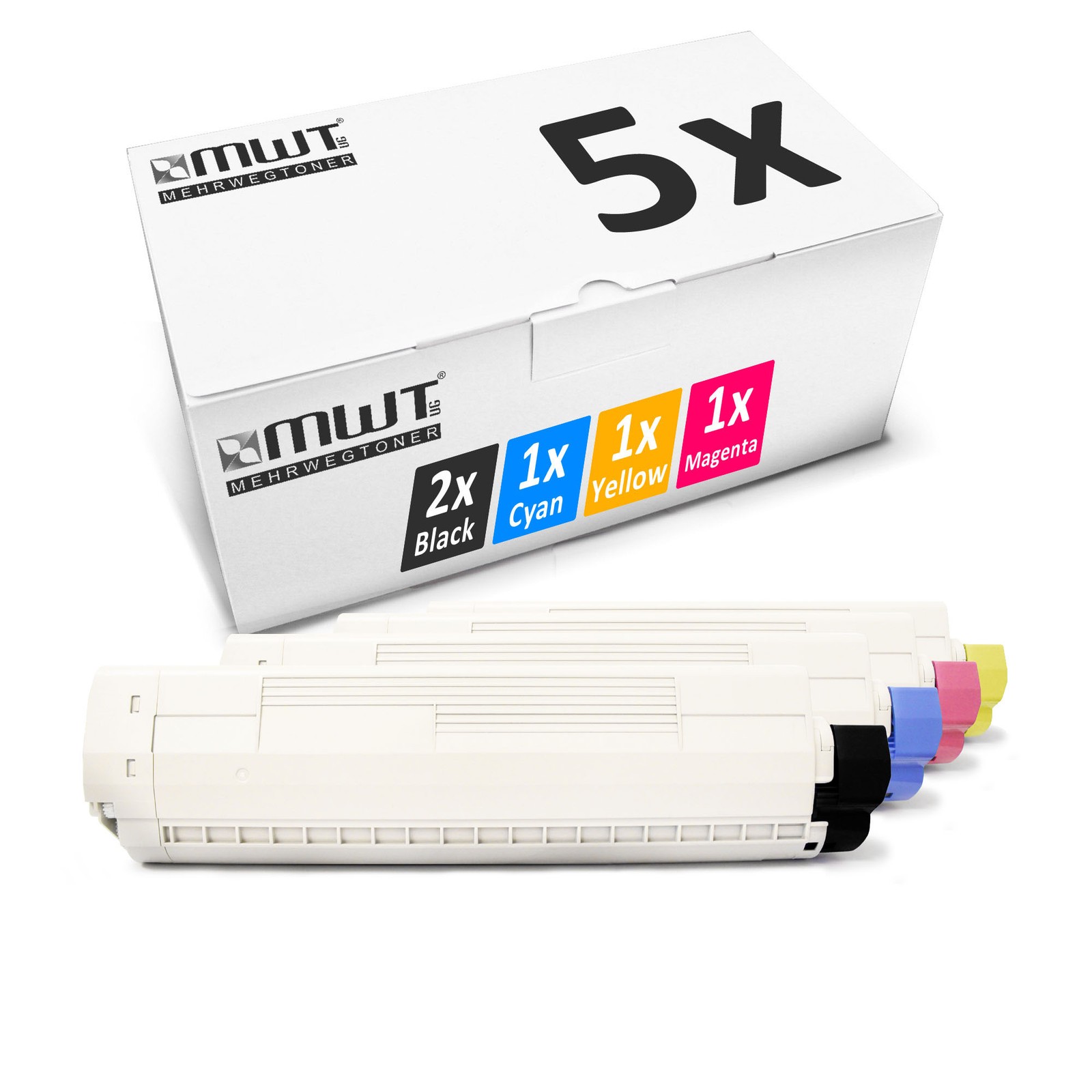 5X MWT Cartridge XXL For OKI MC-862-CDXN