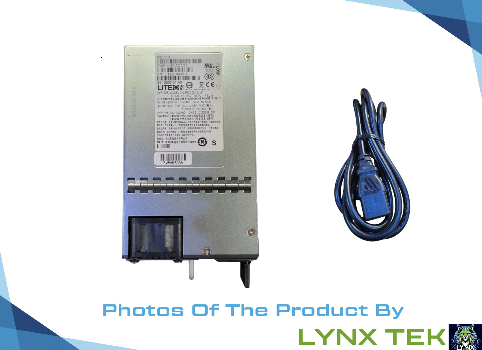 Cisco PWR-4430-AC V01 400W Power Supply For Parts/Repair