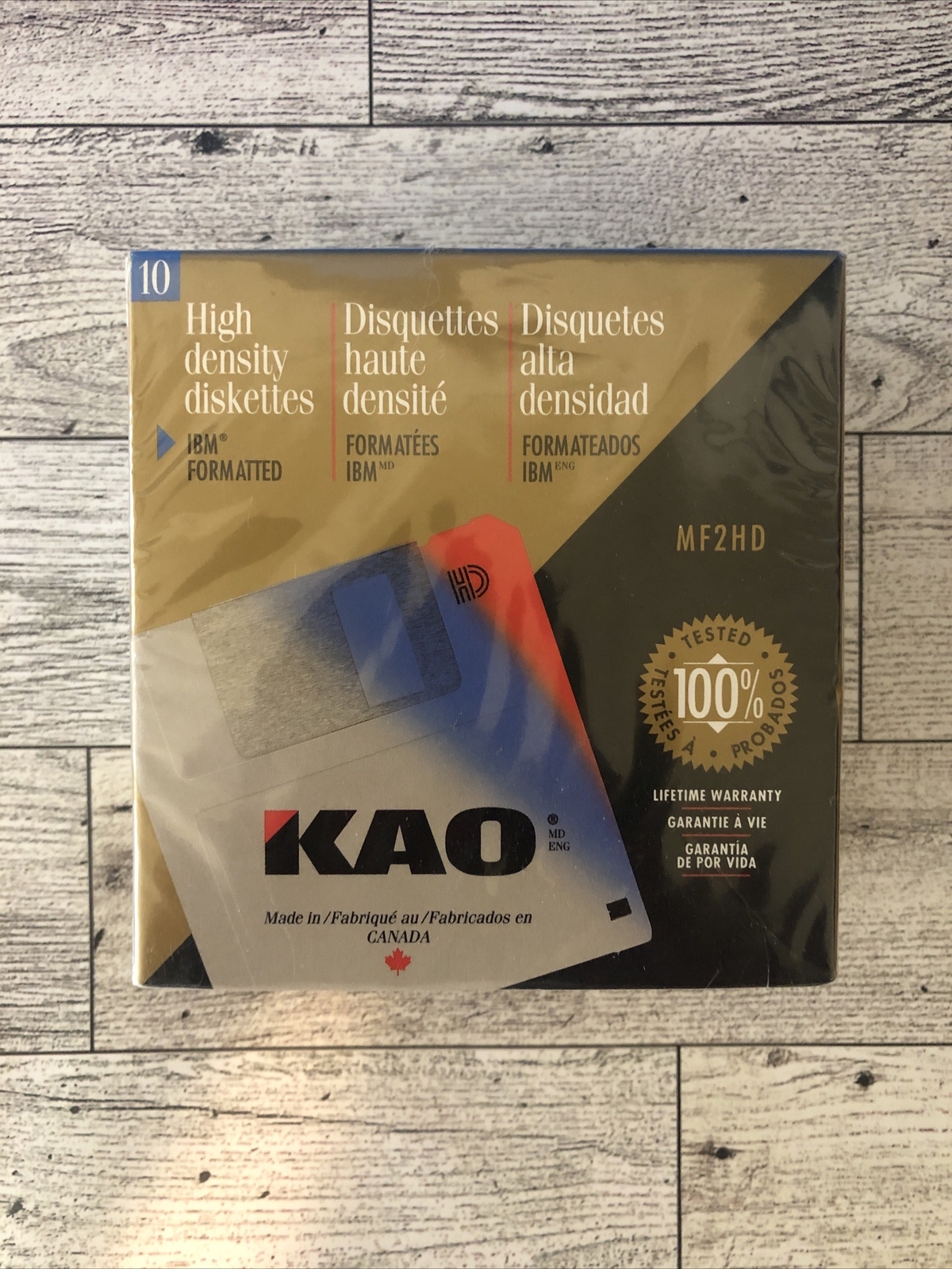 KAO High Density Diskette Pack Of 10 IBM Formatted MF2HD Double Sided 1.44 MB