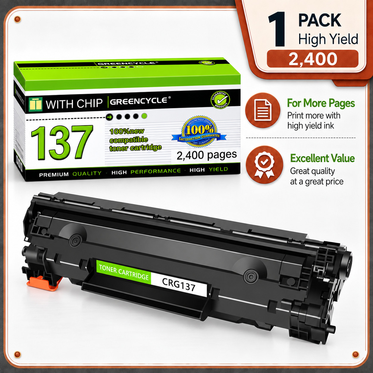 1 PC CRG137 Toner For Canon ImageClass MF224dw, 217w, 232W, LBP151dw Printer