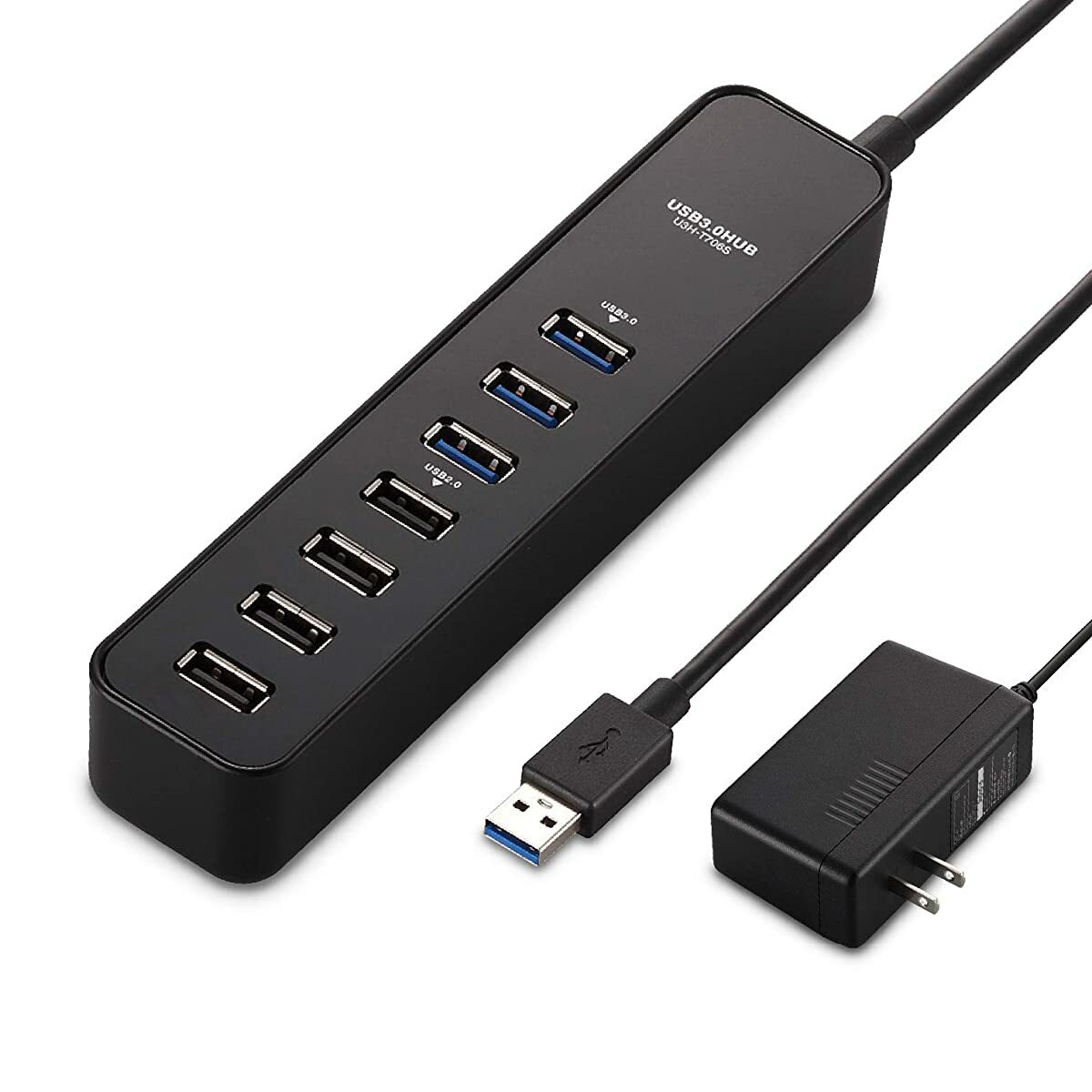 Elecom USB3.0 hub 7 port with self / bus Compatible with both from Japan