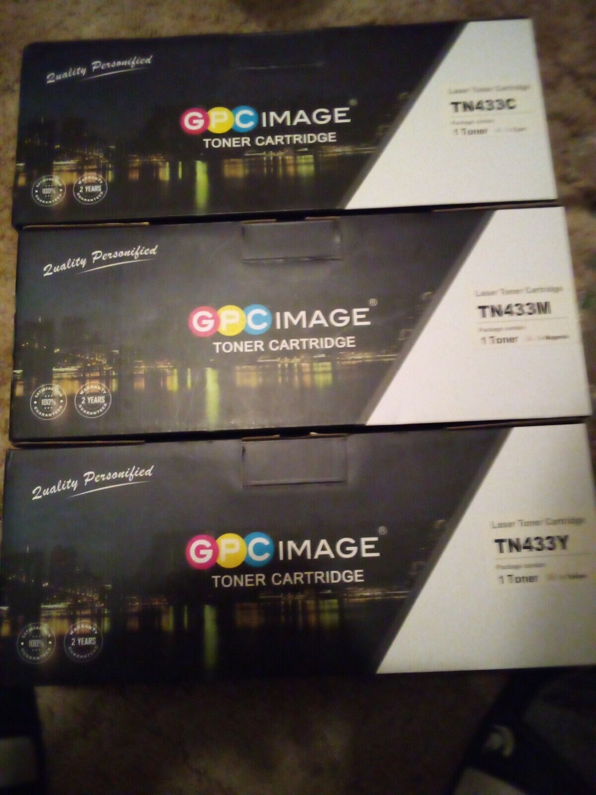 3 GPC REPLACEMENT TONER FOR BROTHER TN433C CYAN TN433M MAGENTA & TN433Y YELLOW